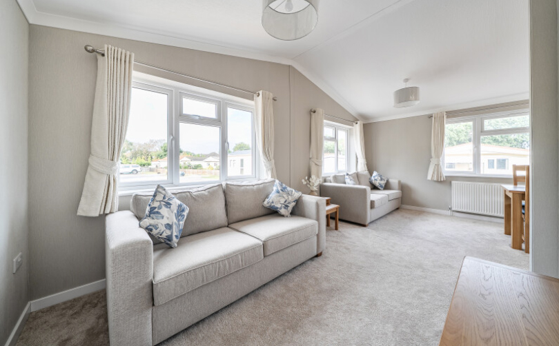 Comfortable living space inside a residential park home